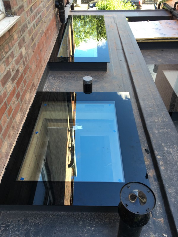 Multiple flat roof skylights on extension in Wandsworth